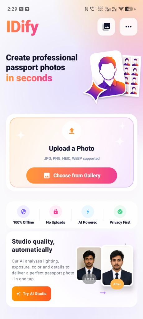 IDify Official Android App Interface